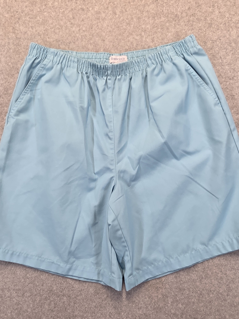 Francisca by Koret Women’s 16 Aqua Blue Pull On Elastic Waist Shorts